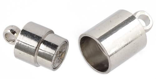 3012330 White Metal Clasp 7x20mm Magnetic Tube